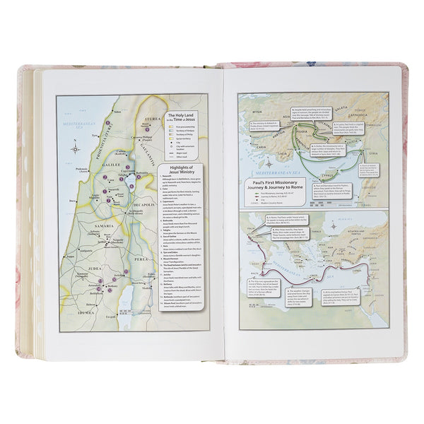 Pink Floral Faux Leather Giant Print Standard-Size King James Version Bible with Thumb Index