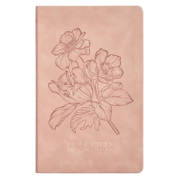 Dusty Pink Floral Faux Leather King James Version Gift Edition Bible - KI Gifts Christian Supplies