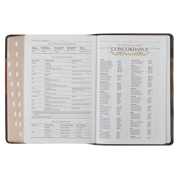 Burgundy and Toffee Faux Leather King James Study Bible with Thumb Index