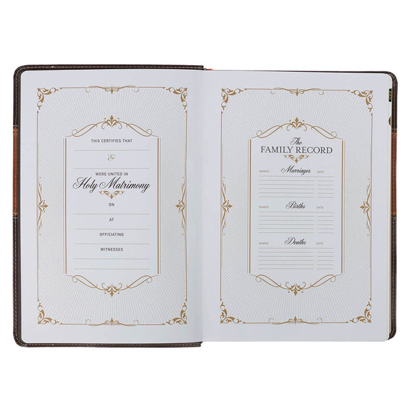 Burgundy and Toffee Faux Leather King James Study Bible with Thumb Index