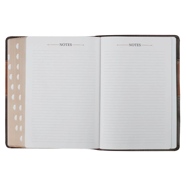 Burgundy and Toffee Faux Leather King James Study Bible with Thumb Index