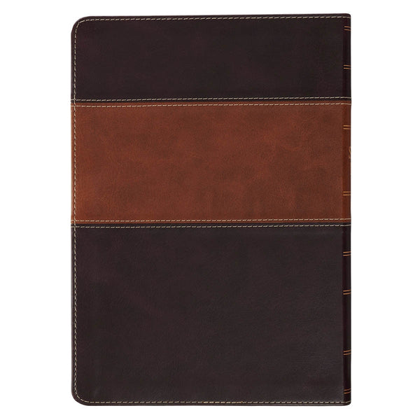 Burgundy and Toffee Faux Leather King James Study Bible with Thumb Index