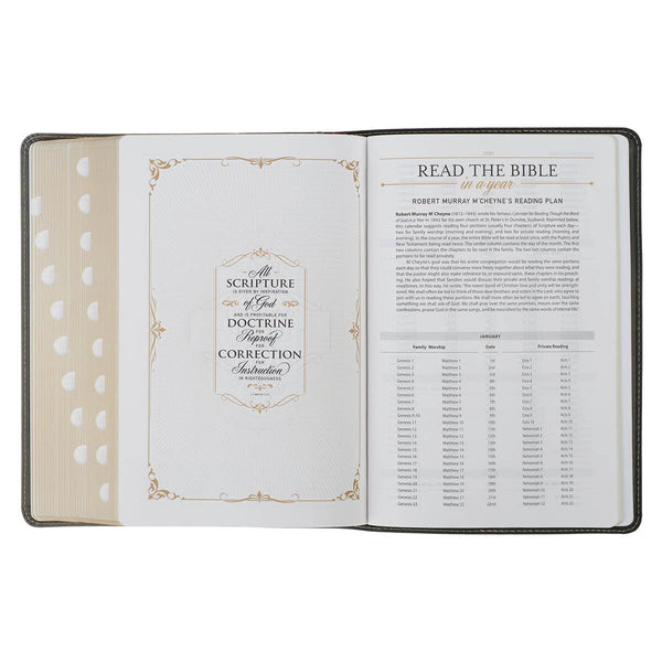 Black and Gray Faux Leather King James Study Bible with Thumb Index