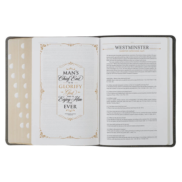 Black and Gray Faux Leather King James Study Bible with Thumb Index