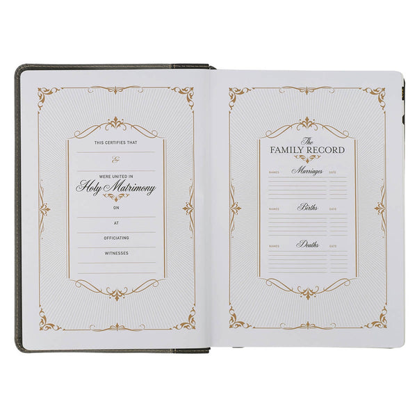 Black and Gray Faux Leather King James Study Bible with Thumb Index
