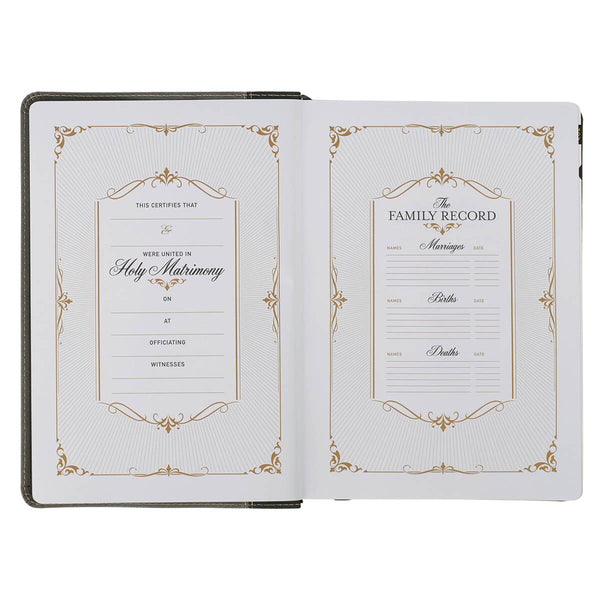 Black and Gray Faux Leather King James Study Bible with Thumb Index