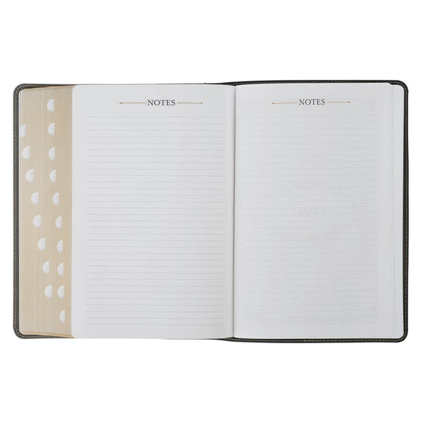 Black and Gray Faux Leather King James Study Bible with Thumb Index
