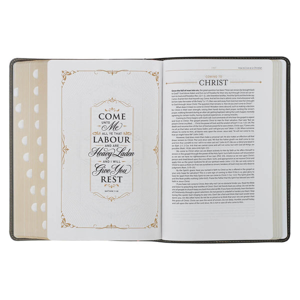 Black and Gray Faux Leather King James Study Bible with Thumb Index