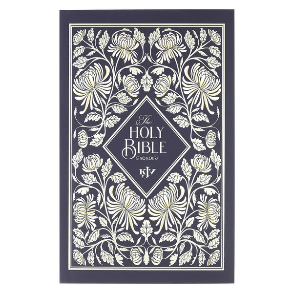 Midnight Floral Softcover King James Version Outreach Bible - KI Gifts Christian Supplies