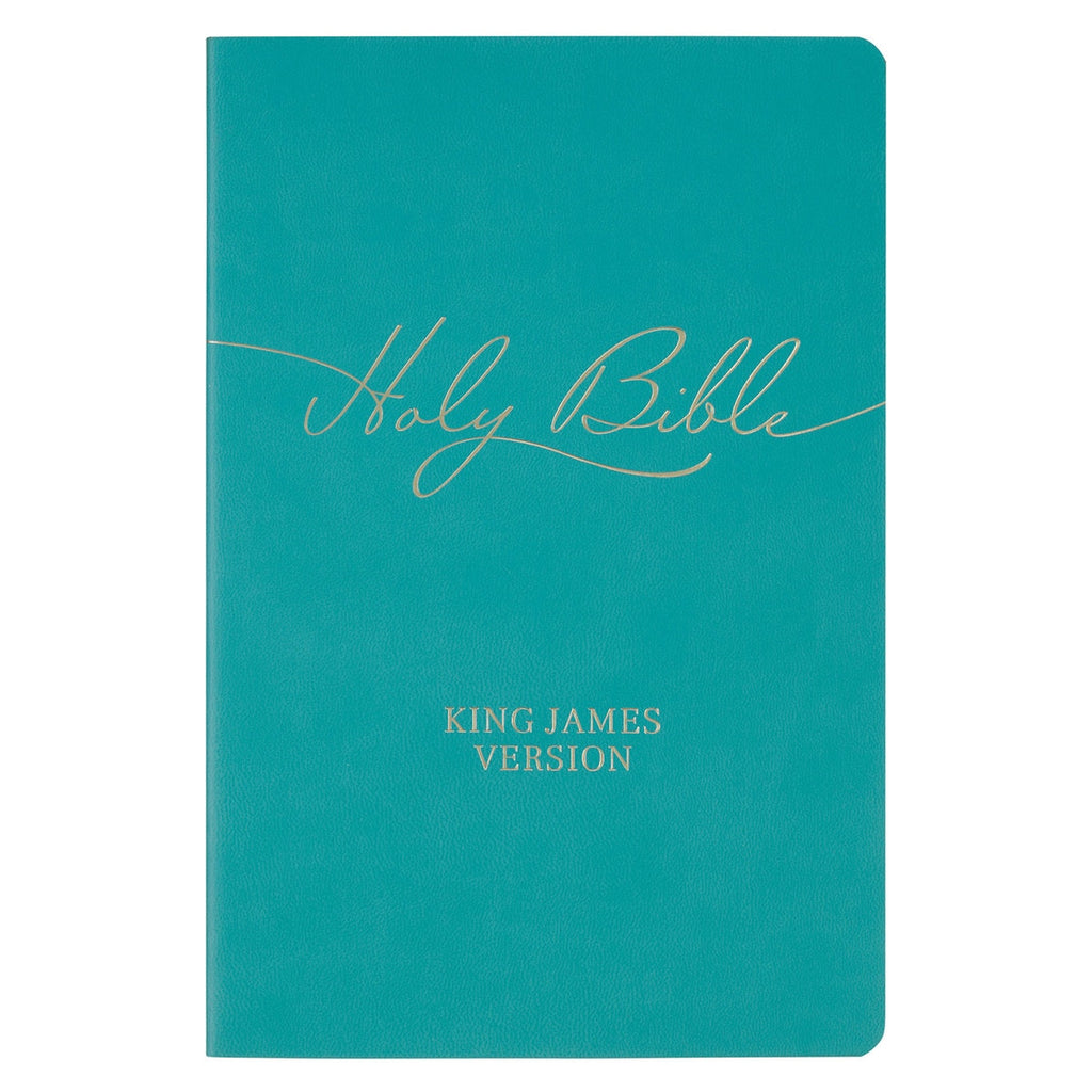 Marbled Teal Faux Leather King James Version Gift Bible