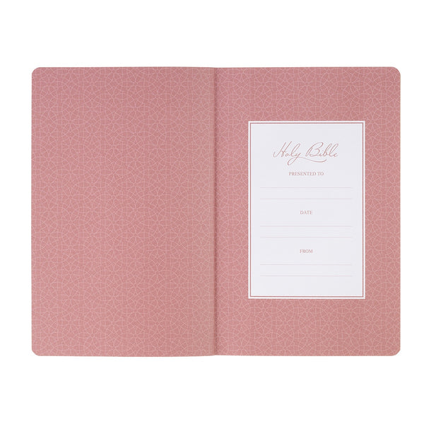 Marbled Coral Pink Faux Leather King James Version Gift Bible