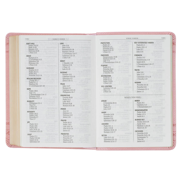 Crown of Thorns Pink faux Leather Large Print Compact King James Bible