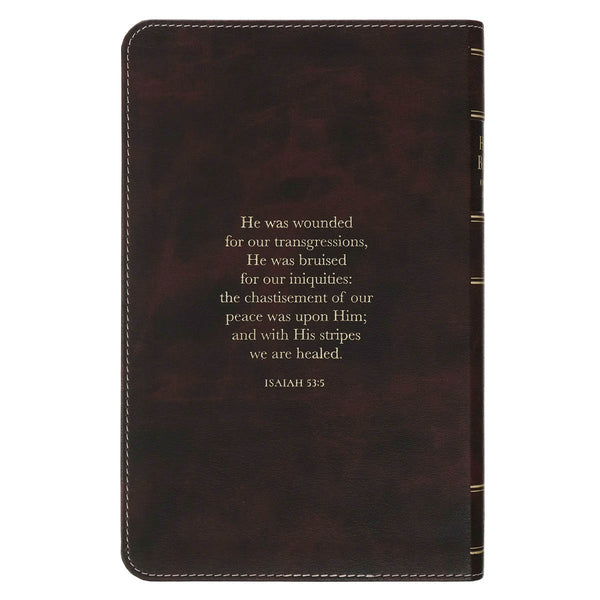 Espresso and Pink Faux Leather Standard-size King James Version Bible with Thumb Index