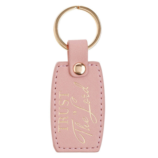 Trust in the Lord Pink Faux Leather Keychain - Proverbs 3:5