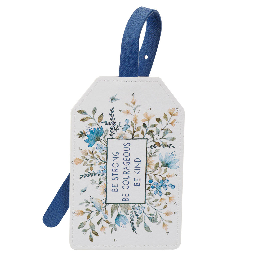 Stong Courageous Kind Faux Leather Luggage Tag