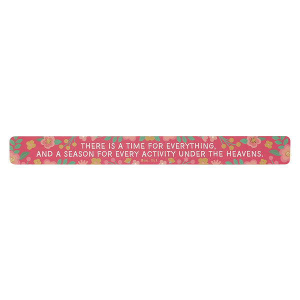 Time for Everything Pink Floral Large Magnetic Strip - Ecclesiastes 3:1 - KI Gifts Christian Supplies