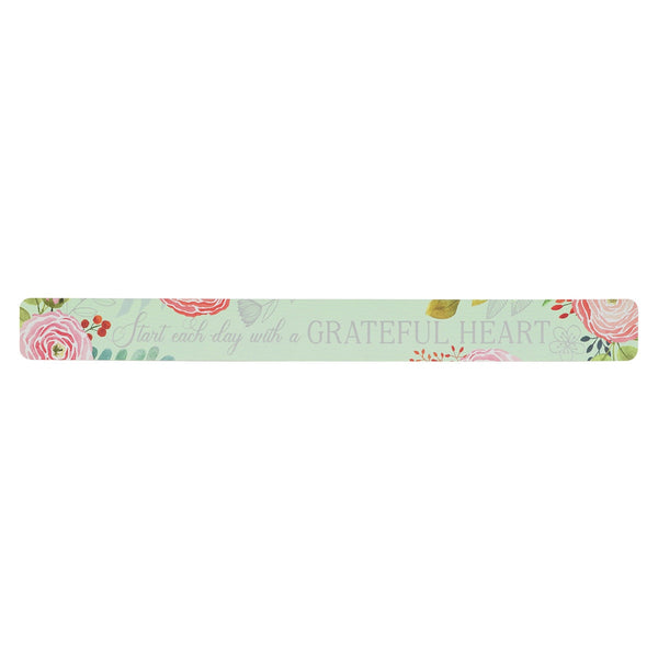 A Grateful Heart Pink Floral Large Magnetic Strip - KI Gifts Christian Supplies