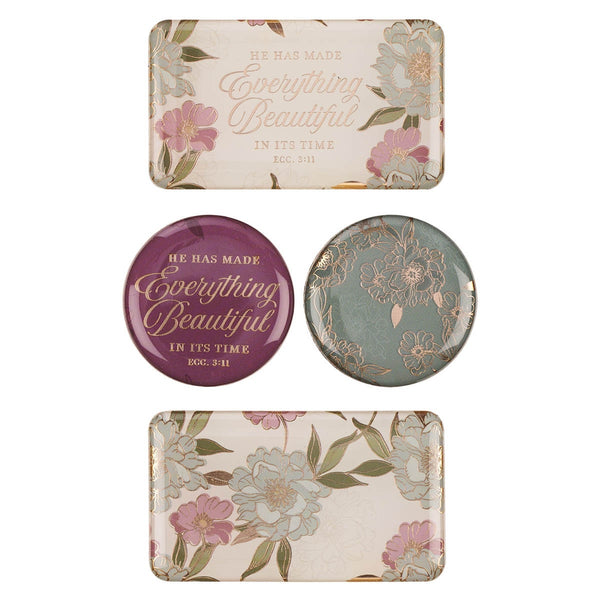 Everything Beautiful Whimsical Blooms Magnet Set - Ecclesiastes 3:11