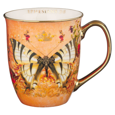 Be Still Pink Butterfly Ceramic Coffee Mug - Psalm 46:10