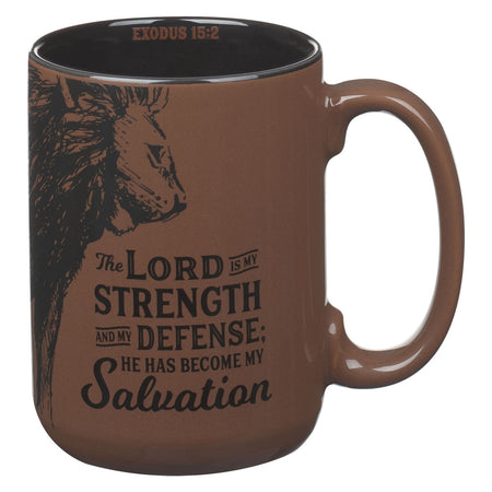 Strength and Dignity Plum Bloom Ceramic Coffee Mug - Proverbs 31:25