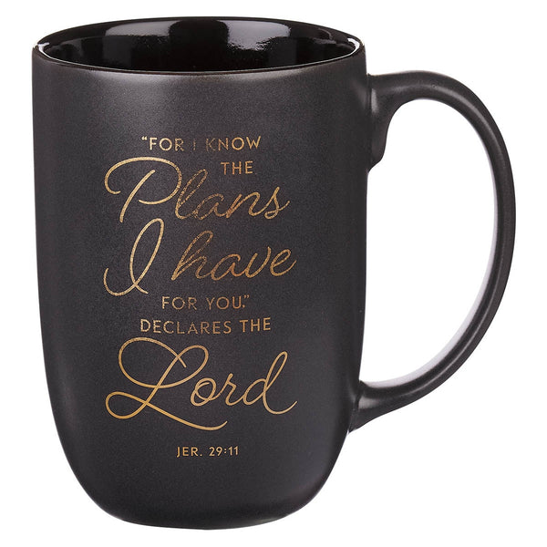I Know the Plans Graphite Gray Ceramic Mug - Jeremiah 29:11 - KI Gifts Christian Supplies