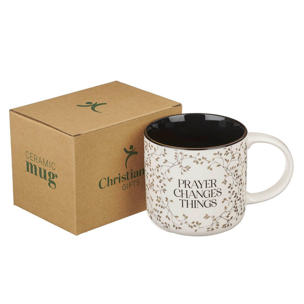 Prayer Changes Things Gold Leaf Ceramic Coffee Mug