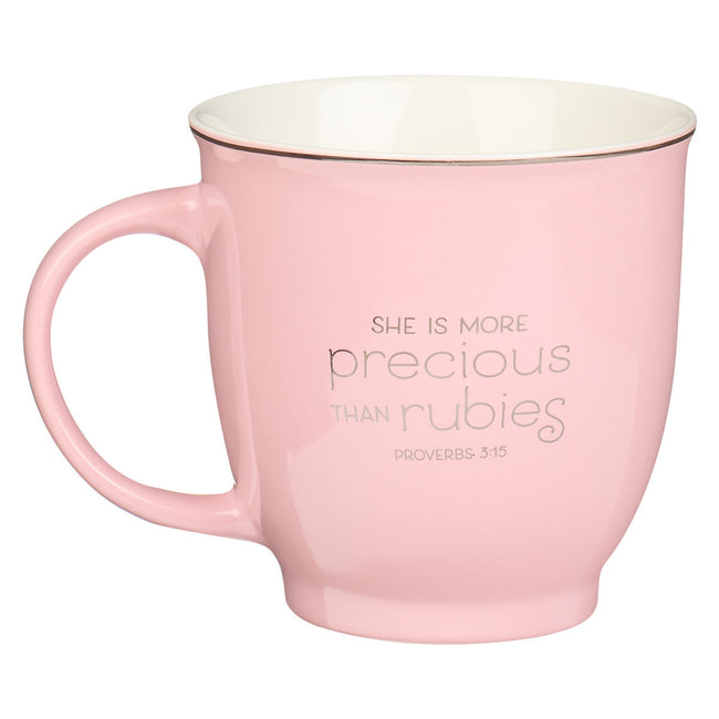 Petal Pink I Love You Mom Ceramic Mug - Proverbs 3:15