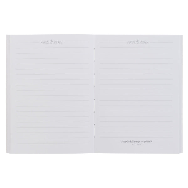 With God All Things Are Possible Mountain Medium Notebook - Matthew 19:26