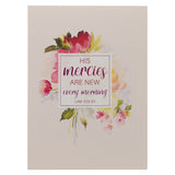 His Mercies Are New Every Morning Red Floral Medium Notebook - Lamentations 3:22–23