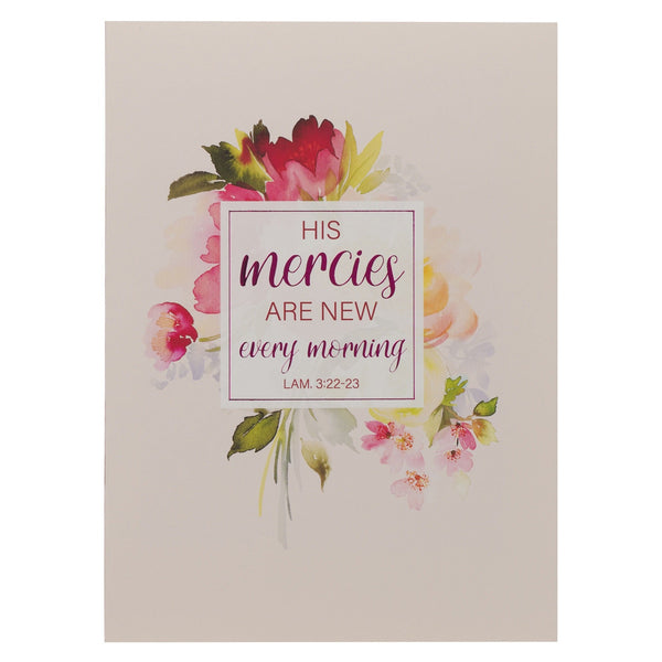 His Mercies Are New Every Morning Red Floral Medium Notebook - Lamentations 3:22–23 - KI Gifts Christian Supplies