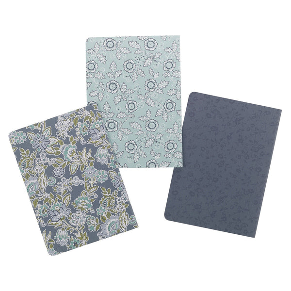 Morning Mercies Blue and Green Floral Notebook Set - Lamentations 3:22-23