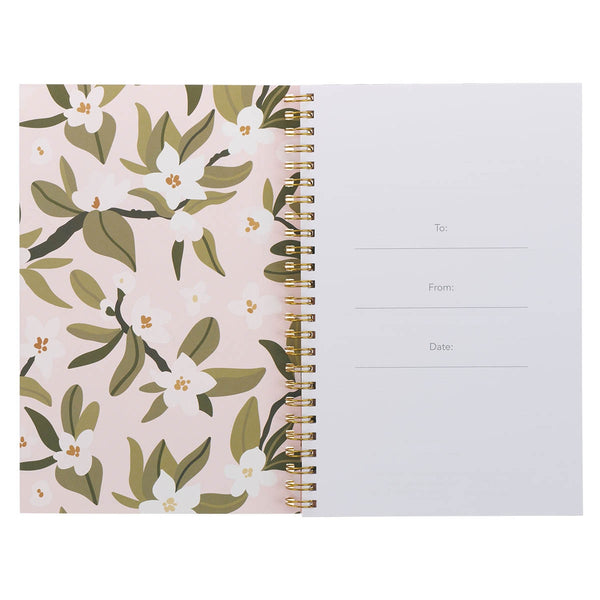 Through Christ Pink Floral Spiral Notebook - Phil 4:13