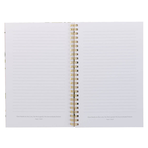 Through Christ Pink Floral Spiral Notebook - Phil 4:13