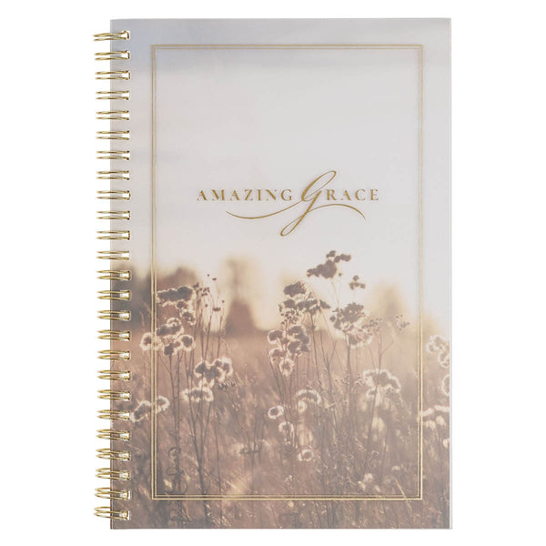 Amazing Grace Wildflower PVC Cover Spiral Notebook - Isaiah 53:5 - KI Gifts Christian Supplies
