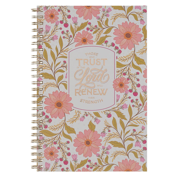 Trust In The Lord Coral Cascade soft Cover Spiral Notebook - Isaiah 40:31 - KI Gifts Christian Supplies