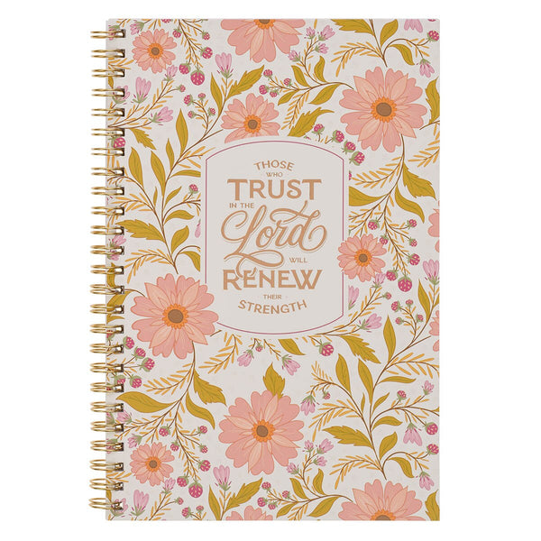 Trust In The Lord Coral Cascade soft Cover Spiral Notebook - Isaiah 40:31