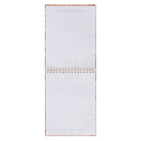 Trust Coral Floral Large Spiral Notepad - Isaiah 40:31
