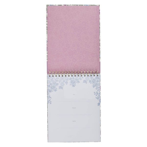 Be Still and Know Purple Floral Spiral Notepad - Psalm 46:10