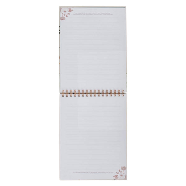Joyful Patient Faithful Heirloom Floral Hardcover Top-bound Spiral Notepad - Romans 12:12