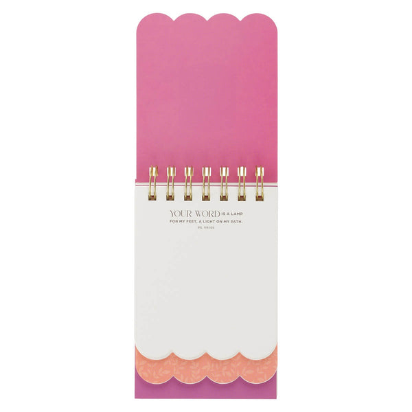 Lamp for My Feet Pink Meadow Tiered Spiral Notepad - Psalm 119:105