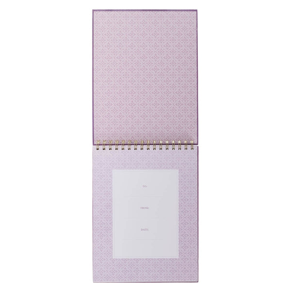 Blessed Purple Floral Spiral Notepad