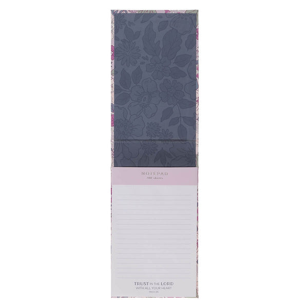 Trust in the Lord Purple Floral Hardcover Top-Flip Notepad - Proverbs 3:5