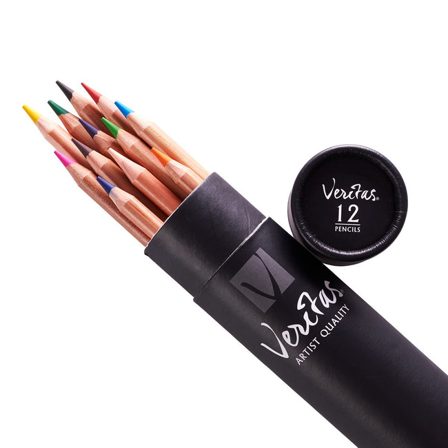 Veritas Coloring Pencils in Cylinder - Set of 12