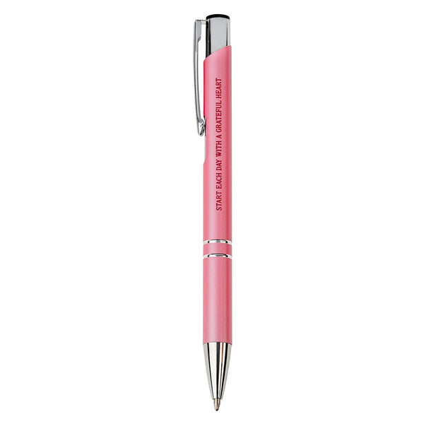 Pink Grateful Heart Stylish Pen and Case Gift Set