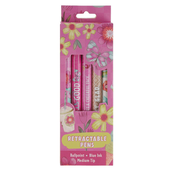Pink Sprinkled with Joy Retractable Pen Set - 1 Peter 1:6