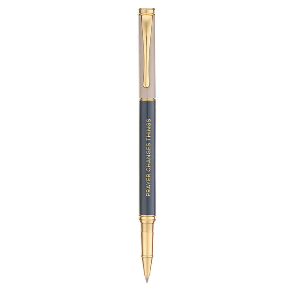 Prayer Changes Things Slate Blue and Taupe Gift Pen