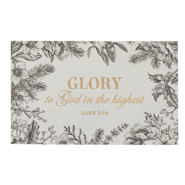 Glory to God Black Botanical Pass-Around Card Set - Luke 2:14 - KI Gifts Christian Supplies