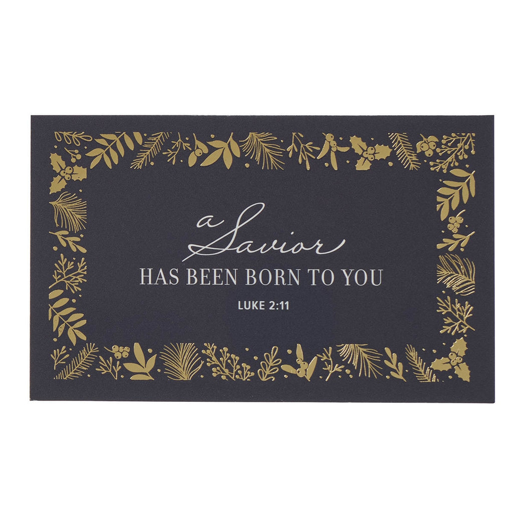 A Savior is Born Blue Botanical Pass-Around Card Set - Luke 2:11
