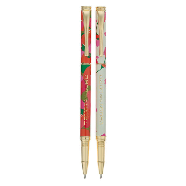 Trust in the Lord Coral Floral Pen Set - Proverbs 3:5