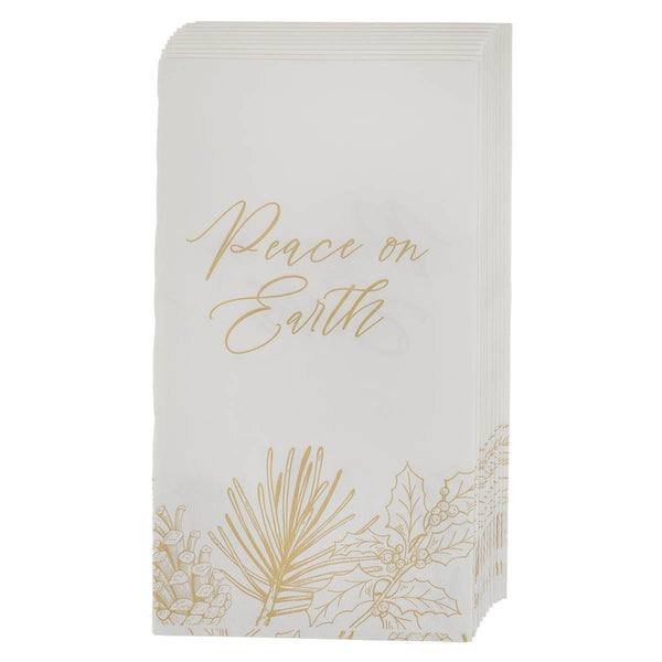 Peace on Earth Golden Pine Buffet Paper Napkin Set - KI Gifts Christian Supplies